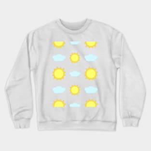 Sun and Clouds Pattern Crewneck Sweatshirt